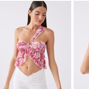 Urban outfitters pink one shoulder top!! So cute and trendy!!